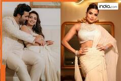 Aadar Jain's fianc  Alekha Advani's white beaded saree was first worn by Delhi's famous makeup artist, netizens say 'Dilli wale aage...'