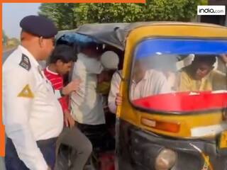 1, 2, 3, 4 नहीं... ऑटो में बैठी थीं इतनी सवारियां, ट्रैफिक पुलिसकर्मी भी रह गए हैरान