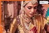 Sobhita Dhulipala is a golden bride in shiny kanjeevaram silk saree with traditional gold necklace, bajubandh and more - See pic