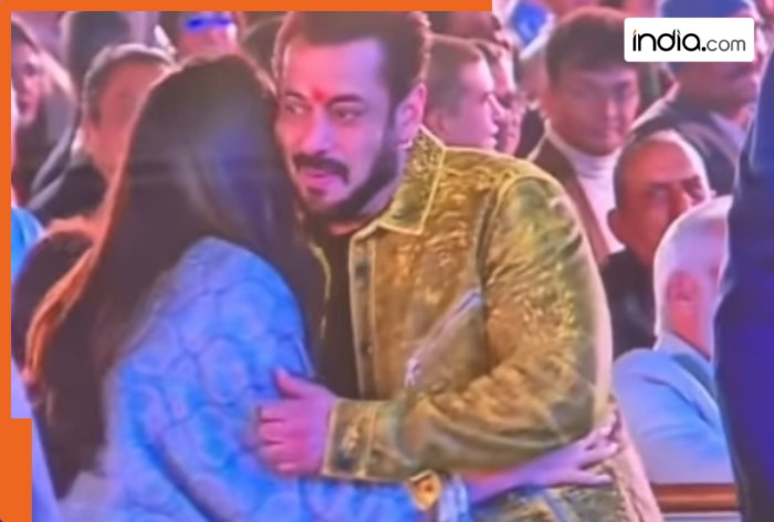 Salman Khan shares warm hug with Mukesh Ambani's badi bahu Shloka Ambani as he... - Watch viral video