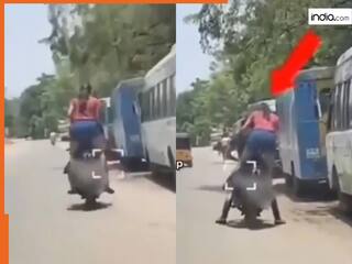 Stunt Ka Video: लड़की को बाइक की टंकी पर बैठाकर स्टंट करने लगा लड़का, फिर जो हुआ हमेशा याद रखेंगे दोनों | देखें वीडियो