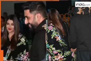 Amid divorce rumours with Aishwarya Rai Bachchan, Abhishek Bachchan grabs her dupatta, netizens ask, 'Where is Nimrat Kaur?' Watch video