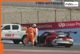 Ajith Kumar's race car crashes at 180 kmph in Dubai - Watch Video
