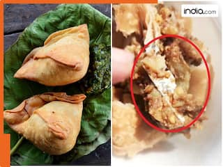 चटनी के लिए जैसे ही फोड़ा समोसा तो अंदर मिला ब्लेड का टुकड़ा...ग्राहक ने किया हंगामा, जांच में जुटी पुलिस