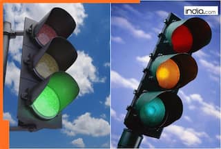 Red, yellow and blue...; This country does not use green traffic lights due to...the answer will SHOCK you