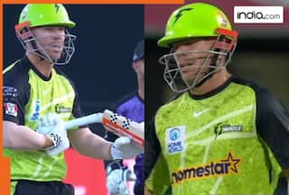 David Warner's unlucky moment: Breaks his bat and hits himself on the head, watch video...