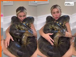 Ajgar Ka Video: अजगर के साथ में नहा रही थी महिला, नजारा देख कांप जाएगी आपकी रूह | देखें वायरल वीडियो