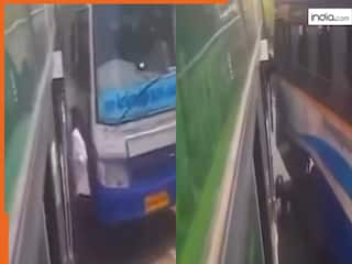 Viral Video Today: दो बसों के बीच बुरी तरह फंस गया शख्स, फिर जो हुआ आंखें फटी रह जाएंगी | देखें वीडियो