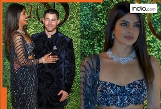 Priyanka Chopra twins with Nick Jones in sparkly blue lehenga made of special crystals but cost of her jewellery will blow your mind!