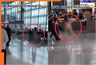 SHOCKING! Woman strips naked at airport, bites and stabs people after..., watch viral video