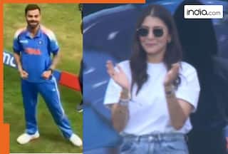 Virat Kohli's romantic moment with wife Anushka Sharma goes viral after India's win over Australia in Champions Trophy semis, WATCH video