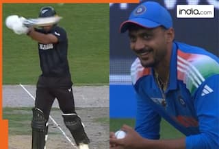 WATCH: Axar Patel takes a fabulous running catch to dismiss Rachin Ravindra during IND vs NZ in CT 2025