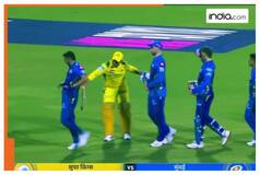 WATCH: MS Dhoni giving 'bat treatment' to Deepak Chahar after CSK's four wicket victory over MI in IPL 2025