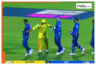 WATCH: MS Dhoni giving 'bat treatment' to Deepak Chahar after CSK's four wicket victory over MI in IPL 2025
