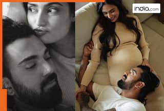 Athiya Shetty flaunts her baby bump, while KL Rahul gives major husband goals as he... in cute maternity photoshoot - See pics