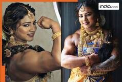 Meet Chitra Purushotham from Karnataka, breaking stereotypes with her body builder bridal look in a Kanjivaram saree