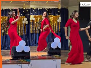 Dance Ka Video: लाल साड़ी पहनी महिला ने 'छम्मक छल्लो' पर किया गजब का डांस, लोग बोले- करीना से भी बेहतर | देखें वीडियो