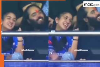Mukesh Ambani and Nita Ambani's son Anant Ambani gets romantic with wife Radhika Merchant during IPL 2025 match, watch viral video