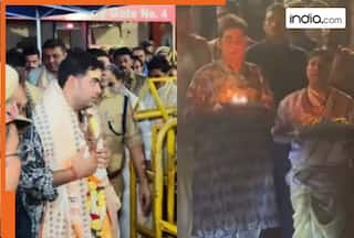 Mukesh Ambani and Nita Ambani son Akash Ambani visits Kashi Vishwanath Dham in Varanasi, donates....