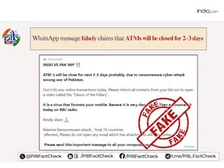 Fact Check: भारत-पाक तनाव के बीच ATM बंद होने की अफवाह, जानिए VIRAL मैसेज के पीछे का पूरा सच