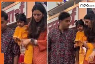Photos of Mukesh Ambani and Nita Ambani's son Akash Ambani, with wife Shloka Ambani, at Parmarth Niketan, Rishikesh goes viral