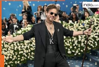 Met Gala 2025: Shah Rukh Khan makes 'Baadshah' style debut in Sabyasachi suit and huge 'K' pendant, see viral pics