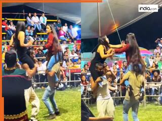 Girls Fight Video: कंधे पर सवार होकर मल्ल युद्ध करने लगीं लड़कियां, फिर जो हुआ जिंदगी में नहीं देखा होगा | देखें वीडियो