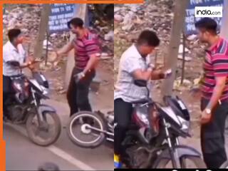 Fight Ka Video: बाइक से मारी टक्कर तो ताकत दिखाने आया बंदा, मगर सामने वाले ने जो किया हिल गई जनता | देखें वीडियो