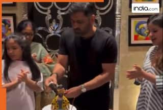 WATCH: MS Dhoni celebrates his 44th birthday with Sakshi Dhoni, daughter and mother, video goes viral