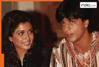 This actress with Shah Rukh Khan in photo is a superstar, worked with Amitabh Bachchan, Govinda, Can you identify her? Her debut film was...