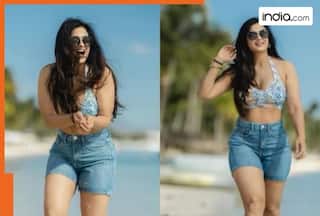 Shweta Tiwari turns up the heat in blue bralette and denim shorts on Mauritius holiday, see viral pics