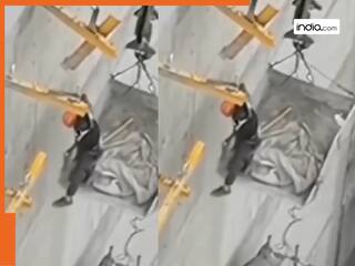 Accident Viral Video: रस्सी से लटक बिल्डिंग पर काम कर रहा था शख्स, फिर आगे जो हुआ देख कांप उठे लोग..देखें वीडियो