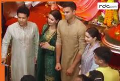 WATCH: Arjun Tendulkar spotted publicly with Sachin Tendulkar, Sara and Anjali for the first time after engagement to Saaniya Chandhok