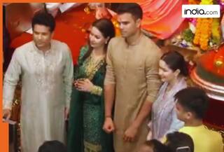WATCH: Arjun Tendulkar spotted publicly with Sachin Tendulkar, Sara and Anjali for the first time after engagement to Saaniya Chandhok