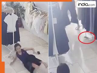 दुकान के फर्श पर सो रही थी लड़की, तभी चूहे ने की ऐसी हरकत, VIDEO देख आपकी भी छूट जाएगी हंसी