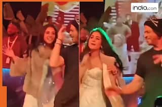 Mukesh Ambani, Nita Ambani's choti bahu Radhika Merchant dances with Shah Rukh Khan, shows moves on 'Chammak Challo' - Watch viral video