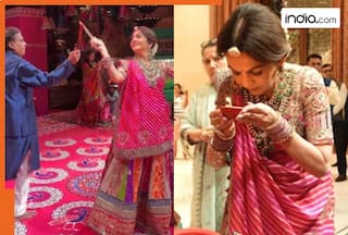 Mukesh Ambani, Nita Ambani and family dance to Garba and Dandiya as Navratri celebrations begin at Antilia – Watch