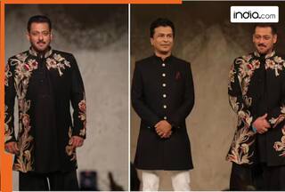 Salman Khan ramp walks in black sherwani, becomes showstopper for Vikram Phadnis's 35-year celebration; internet reacts, 'Bhaijaan kya…'- watch