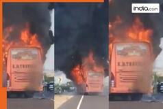 Private bus with 57 passengers catches fire in Jaisalmer, 19 killed, many injured