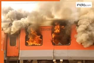 Massive fire breaks out in Garib Rath train travelling from Ludhiana to Delhi, passengers jump to safety