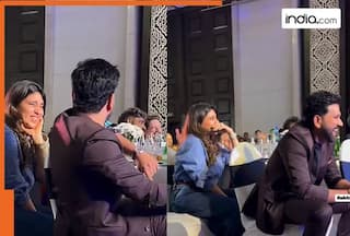 WATCH: Rohit Sharma and wife Ritika Sajdeh burst into laughter at Cricket Awards Ceremony due to...