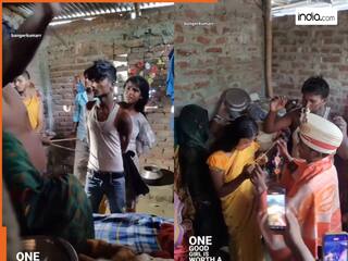 पहले प्रेमिका-प्रेमिका को बहुत मारा, फिर शादी भी करा दी, वायरल हुआ गजब का वीडियो