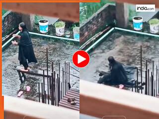 Ladki Ka Video: बारिश हुई तो भागकर छत पर डांस करने लगी लड़की, तभी जो हुआ हिल गई बेचारी | देखें वीडियो