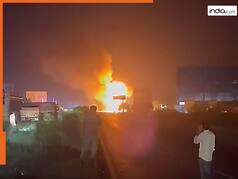VIDEO: जयपुर-अजमेर हाइवे पर LPG सिलेंडर से भरे ट्रक में विस्फोट, कई धमाकों से दहला इलाका, एक शख्स की मौत
