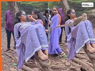 Bandar Ka Video: रील बना रही लड़की की बंदर ने रेल बना दी, चुपके से आया 440 का करंट लगाकर भाग निकला