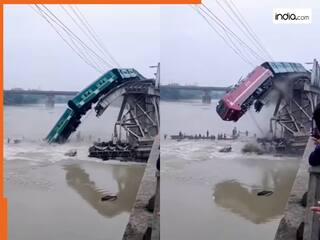 VIDEO: अचानक टूट गया रेलवे ब्रिज और नदी में समा गई पूरी ट्रेन, रोंगटे खड़े कर देगा ये वीडियो