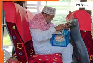 Elderly man wins hearts by fixing loose handle of bus seat | Watch viral video
