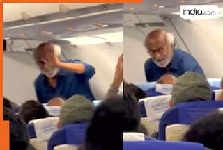 Rajinikanth travels in economy class, fans go wild after spotting superstar on Indigo flight - Watch video