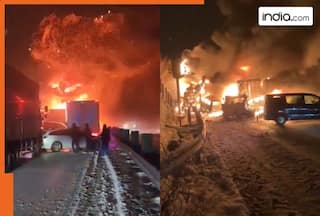 2 dead, many injured after more than 60 vehicles collide, catch fire in massive pile up in Japan