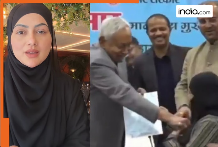'Do kaan ke...', After Zaira Wasim, former actress Sana Khan angrily slams Bihar CM Nitish Kumar for Hijab controversy- Watch